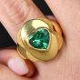 AGL Certified Heart Colombian 3.00carat  Emerald 18K Gold Statement Ring|Dover Jewelry|