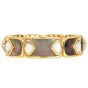 Marina B Circa 1980 Mother of Pearl 18K Gold Link Cuff Bracelet|Dover Jewelry|