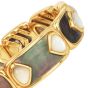 Marina B Circa 1980 Mother of Pearl 18K Gold Link Cuff Bracelet|Dover Jewelry|