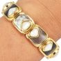 Marina B Circa 1980 Mother of Pearl 18K Gold Link Cuff Bracelet|Dover Jewelry|