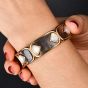 Marina B Circa 1980 Mother of Pearl 18K Gold Cuff Bracelet Dover 