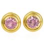 Tiffany & Co. Paloma Picasso Pink Topaz 18K Gold Button Clip-On Earrings|Dover Jewelry|