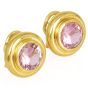 Tiffany & Co. Paloma Picasso Pink Topaz 18K Gold Button Clip-On Earrings|Dover Jewelry|