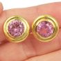Tiffany & Co. Paloma Picasso Pink Topaz 18K Gold Button Clip-On Earrings|Dover Jewelry|