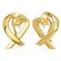 Tiffany & Co. Paloma Picasso 18K Yellow Gold Heart Ribbon Earrings|Dover Jewelry|
