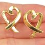 Tiffany & Co. Paloma Picasso 18K Yellow Gold Heart Ribbon Earrings|Dover Jewelry|