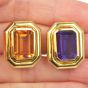 Tiffany & Co. Paloma Picasso Amethyst Citrine 18K Gold Statement Earrings|Dover Jewelry|
