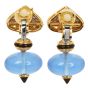 Marina B Blue 'pneu' Tourmalines Diamond 18k Gold Dangle Drop Earrings|Dover Jewelry|