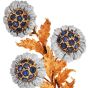 Mario Buccellati Antique 18K Two-Tone Sapphire Flower Brooch |Dover Jewelry|