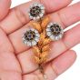 Mario Buccellati Antique 18K Two-Tone Sapphire Flower Brooch |Dover Jewelry|
