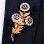 Mario Buccellati Antique 18K Two-Tone Sapphire Flower Brooch |Dover Jewelry|