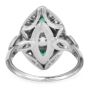 Antique Diamond 2.70cts Emerald Platinum Marquise Design Cocktail Ring|Dover Jewelry|