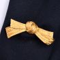 Vintage Buccellati 18K Gold Italian Woven Textured Bow Brooch |Dover Jewelry|