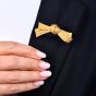 Vintage Buccellati 18K Gold Italian Woven Textured Bow Brooch |Dover Jewelry|