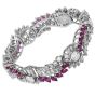 Vintage  Ruby 27.70carats Diamond Platinum Floral Wrap Bracelet |Dover Jewelry|