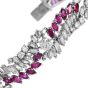 Vintage  Ruby 27.70carats Diamond Platinum Floral Wrap Bracelet |Dover Jewelry|