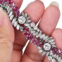 Vintage  Ruby 27.70carats Diamond Platinum Floral Wrap Bracelet |Dover Jewelry|