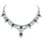Ornate Emerald Diamond 18K Gold Fringe Necklace|Dover Jewelry|