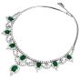 Ornate Emerald Diamond 18K Gold Fringe Necklace|Dover Jewelry|