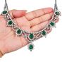 Ornate Emerald Diamond 18K Gold Fringe Necklace|Dover Jewelry|