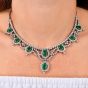 Ornate Emerald Diamond 18K Gold Fringe Necklace|Dover Jewelry|