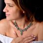 Ornate Emerald Diamond 18K Gold Fringe Necklace|Dover Jewelry|