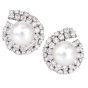 Platinum 7.00 carats Diamond Pearl Statement Clip Earrings|Dover Jewelry|