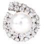 Platinum 7.00 carats Diamond Pearl Statement Clip Earrings|Dover Jewelry|