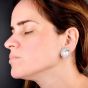 Platinum 7.00 carats Diamond Pearl Statement Clip Earrings|Dover Jewelry|