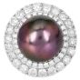 18K White Gold South Sea Pearl 2.82cts Diamond Halo Cocktail Ring|Dover Jewelry|