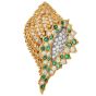 Tiffany & Co. Diamond Emerald 18K Gold Sea Conch Shell Brooch|Dover Jewelry|