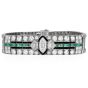 Antique Art Deco Diamond Emerald Onyx Platinum Mesh Bracelet|dover Jewelry|