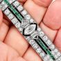 Antique Art Deco Diamond Emerald Onyx Platinum Mesh Bracelet|dover Jewelry|