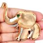 Vintage Mauboussin Happy Elephant Diamond Emerald Gold Pin|Dover Jewelry|
