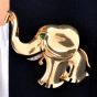 Vintage Mauboussin Happy Elephant Diamond Emerald Gold Pin|Dover Jewelry|