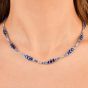 Estate Sapphire Diamond 18K Gold Ombre Tennis Necklace|Dover Jewelry|