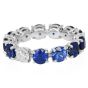 Classic Sapphire Diamond 18K Gold Eternity Band Ring|Dover Jewelry|