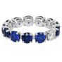 Classic Sapphire Diamond 18K Gold Eternity Band Ring|Dover Jewelry|