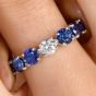 Classic Sapphire Diamond 18K Gold Eternity Band Ring|Dover Jewelry|