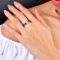 Classic Sapphire Diamond 18K Gold Eternity Band Ring|Dover Jewelry|