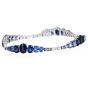 Estate Sapphire Diamond 18K Ombre Link Tennis Bracelet 