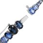 Estate Sapphire Diamond 18K Ombre Link Tennis Bracelet 