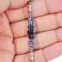 Estate Sapphire Diamond 18K Ombre Link Tennis Bracelet 