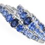 Estate Sapphire Diamond 18K Ombre Inside Out Hoop Earrings|Dover Jewelry|