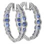 Estate Sapphire Diamond 18K Ombre Inside Out Hoop Earrings|Dover Jewelry|