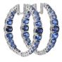 Estate Sapphire Diamond 18K Ombre Inside Out Hoop Earrings|Dover Jewelry|