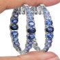 Estate Sapphire Diamond 18K Ombre Inside Out Hoop Earrings|Dover Jewelry|