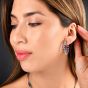 Estate Sapphire Diamond 18K Ombre Inside Out Hoop Earrings|Dover Jewelry|