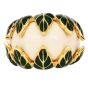 David Webb 18K Gold Enamel Leaf Dome Statement Ring|Dover Jewelry|