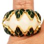 David Webb 18K Gold Enamel Leaf Dome Statement Ring|Dover Jewelry|